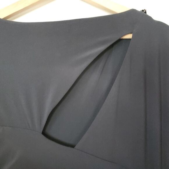 Lauren Ralph Lauren Long Sleeve Gown Evening Formal Dress Navy Blue Size US 8 - Picture 5 of 12